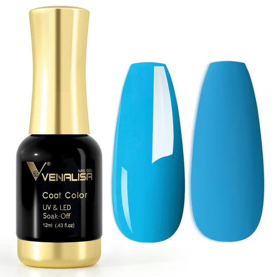 Picture of VENALISA Gel Nail Polish,Deep Blue Color Spring Summer Soak Off UV LED Nail Gel Polish Nail Art Starter Manicure Salon DIY at Home