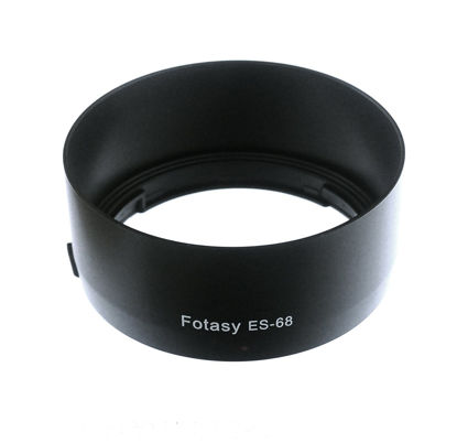 Picture of Fotasy Dedicated Bayonet Lens Hood for Canon EF 50mm f/1.8 STM Lens, Canon 50mm 1.8 STM Lens Hood, Replacement of Canon ES-68 Lens Hood, Black, compact