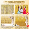 Picture of Birthday Party Decorations| 3 Pack 3.3 x 9.9 ft Gold Foil Fringe Curtains Party Supplies|Tinsel Curtain Backdrop for Parties, Glitter Streamers Backdrop for Birthday/Photo Booth Backdrops/Party Decor