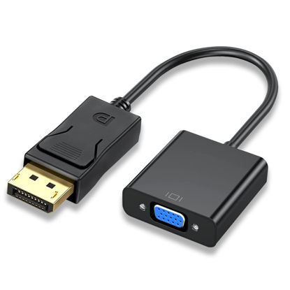 Picture of Lpluziyyds DisplayPort (DP) to VGA Adapter, DP to VGA Converter Male to Female Gold-Plated Cord for PC, Laptops, Displays, Monitors, Projectors and More