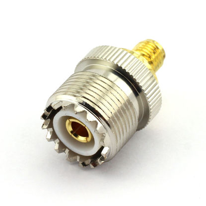 Picture of DGZZI 2-Pack UHF Female to SMA Female RF Coaxial Adapter UHF to SMA Coax Jack Connector