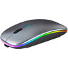 Picture of Wireless Bluetooth LED Mouse, Slim Rechargeable Mute Mouse, Portable(USB2.4G+Bluetooth5.2/3.0) Dual Mode Optical Computer Mice, 3 Adjustable DPI. For Laptop,iPad,PC,Android,Macbook,Tablet. (Grey)