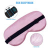 Picture of Sleep Mask Night Cover Eye Sleeping Silk Satin Masks for Women, Blindfold for Airplane Travel Adjustable Strap (Pink)