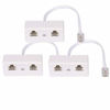 Picture of Two Way Telephone Splitters, Vthahaby Male to 2 Female Converter Cable RJ11 6P4C Telephone Wall Adaptor and Separator for Landline (White, 3Pack)