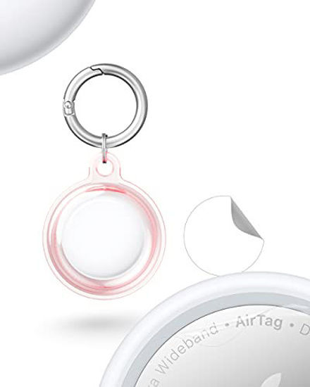 Picture of Clear Case for Apple Air Tag 2021 Car Keys Finder AirTags Full Body Protection Tracker AirTag Clip Small Keychain Ring Protector Mini Key Loop Holder Pets Dog Collar Tags Free Protective Film 1 Pack