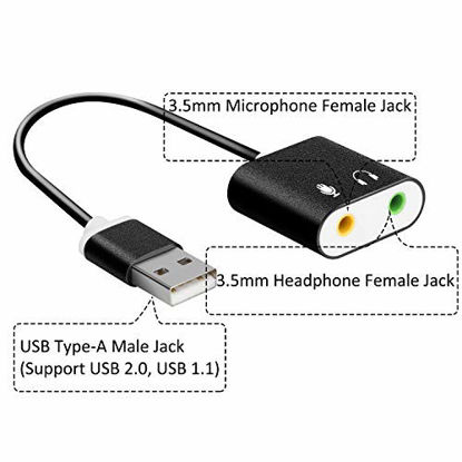 Picture of KIMAFUN USB External Stereo Sound Adapter for Windows and Mac with Two Separated 3.5mm Jack, Plug and Play No Drivers Needed?