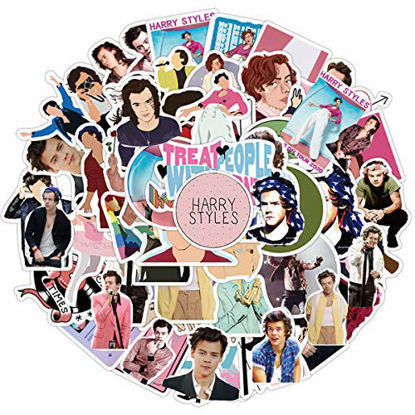 Picture of Singer Harry Styles Stickers 50PCS for Laptop and Water Bottles,Waterproof Durable Trendy Vinyl Laptop Decal Stickers Pack for Teens, Water Bottles, Computer, Travel Case