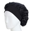 Picture of Harewom Satin Bonnet for Curly Hair Sleeping Wide Band Bonnets for Women Satin Shower Cap Black