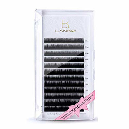 Picture of LANKIZ Ellipse Eyelash Extensions 0.2mm C Curl 11mm Flat Eyelash Extension Light Lashes Mink Individual Eyelashes Extension Mink False Lashes Supplies for Salon