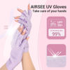 Picture of AIRSEE UV Gloves for Nail Lamp,Professional UPF50+ UV Protection Gloves for Manicures Nail Art,Fingerless Gloves That Shield Skin from The Sun and Nail Lamp