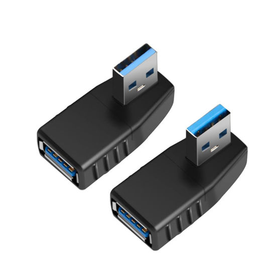 Picture of Oxsubor USB 3.0 Adapter 90 Degree Male to Female Coupler Connector Plug Left Angle and Right Angle