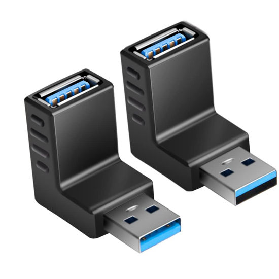 Picture of USB 3.0 Adapter 90 Degree Male to Female Combo Vertical Up and Down Angle Coupler Connector by Oxsubor