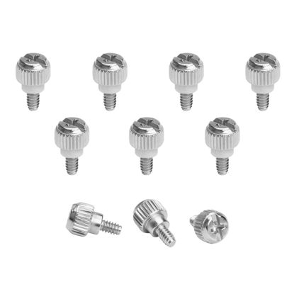 Picture of Xcotro 10PCS 6#-32 Thumbscrews Thumb Screws 6-32 Thread Screw with Phillips Head for DIY PC Computer Case Cover/Power Supply/PCI Slots/Hard Drives (Silver)