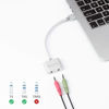 Picture of Cable Matters Premium Braided USB Audio Adapter Sound Card with 3.5mm Headphone and Microphone Jack for Laptop