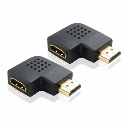 Picture of Cable Matters 2-Pack Flat Right Angle HDMI Adapter (HDMI 90 Degree Adapter) with 4K and HDR Support