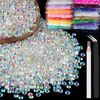 Picture of 5000pcs 3mm Resin Rhinestones Bulk, Transparent AB Flatback Round Jelly Rhinestones Bedazzling Non Hotfix Crystal Gems Large Quantity Wholesale for DIY Crafts Clothes Tumblers Face Makeup Manicure