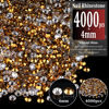 Picture of 4000pcs 4mm Resin Rhinestones Bulk, Mineral Gold Flatback Round Jelly Rhinestones Bedazzling Non Hotfix Crystal Gems Large Quantity Wholesale for DIY Crafts Clothes Tumblers Face Makeup Manicure