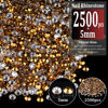 Picture of 2500pcs 5mm Resin Rhinestones Bulk, Mineral Gold Flatback Round Jelly Rhinestones Bedazzling Non Hotfix Crystal Gems Large Quantity Wholesale for DIY Crafts Clothes Tumblers Face Makeup Manicure