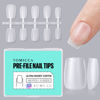 Picture of TOMICCA Extra Short Coffin Nail Tips, XS Sizes Soft Gel Nail Tips, 100PCS Double-Sided Matte Fake Nails for Nails Extension, Full Cover Nail Tips for Nail Salon