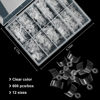 Picture of Ranrose 600PCS Short French Style False Nails Half Cover Nails Tips,Clear Short Acrylic Extension Finger Nail 12 Sizes with Box (French)