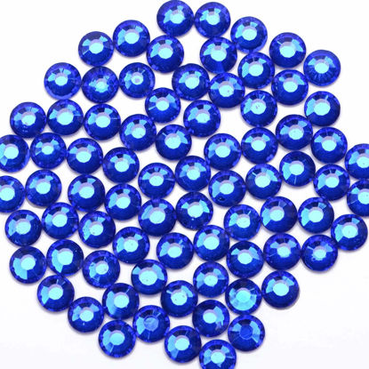 Picture of 4500 Pieces Hot Fix Glass Flatback Rhinestones HotFix Round Crystal Gems (Sapphire, SS6)