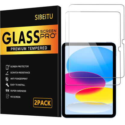 Picture of SIBEITU 2 Pack Screen Protector Compatible with iPad10th Generation 10.9 Inch (Model A2696 / A2757 / A2777), Tempered Glass Film Guard for iPad 10th Gen 2022 Released.