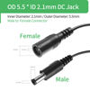 Picture of 2-Pack 1 to 3 Way DC Power Splitter Cable, Plug 5.5mm x 2.1mm