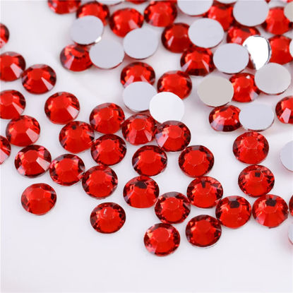 Picture of 3000 Pieces SS12 3mm Flatback Rhinestones Clear Glass Round Gems Crystals for Nail Art DIY Crafts Clothes Shoes Bags （Red）