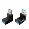 Picture of USB 3.0 Male to Female 90 Degree Right Angle Extension Adapter USB Upward and Downward Connector