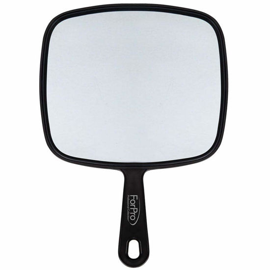 Picture of ForPro Extra Large Hand Mirror with Handle, 9” W x 12” L, Multi-Purpose Handheld Mirror with Distortion-Free Reflection, Black