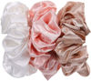 Picture of 6 Pieces Satin Silk Scrunchies for hair, Big Hair Scrunchies Satin Hair Ties Ponytail Holder No Hurt Your Hair