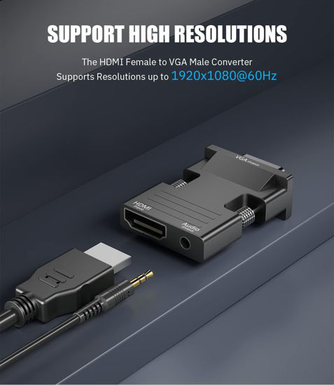 GetUSCart- PANPEO HDMI to VGA Adapter Converter, Audio Output Computer ...