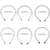 Picture of fenshine 6PCS Metal Hair Bands, Spring Wavy Hoop Unisex Black Headband Slicked Back Non Slip Sports Hairband for Women Men