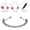 Picture of fenshine 6PCS Metal Hair Bands, Spring Wavy Hoop Unisex Black Headband Slicked Back Non Slip Sports Hairband for Women Men