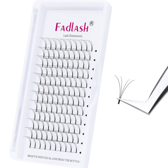 Picture of Premade Lash Extensions Fans Volume Lash Extensions Pre Made 4D 0.07 D Curl Extensions Pre Fanned Volume Eyelash Extensions Individual Eyelashes (4D-0.07D, 18mm)