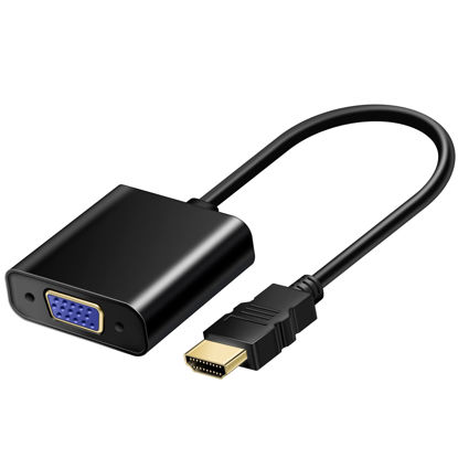 Picture of HDMI to VGA Adapter Cable (Male to Female) Compatible for Computer, Projector, HDTV, Desktop, Laptop, PC, Monitor, Chromebook, Raspberry Pi, Roku, Xbox and More