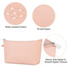 Picture of WANDF Cosmetic Bag for Women Makeup bag Organizer Mini Makeup Pouch for Purse Water Resistant Girls Gift(M-Dark Pink)