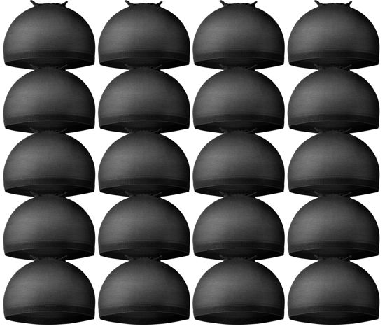 Picture of Teenitor Wig Cap, 20 Pieces Wig Caps, Black Stocking Caps, Stretchy Nylon Caps for Wig, Wig Stocking Caps for Women