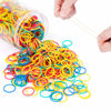 Picture of 3/4” Inches Colorful Rubber Bands for Hair Ties Reusable Elastics Ponytail Holders for Baby Toddler Girls Infants Kids Thick Hair Mini Braids No Damage Student Office Supplier 600 pcs (M)