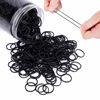 Picture of HOYOLS 1/2 Inch Small Black Rubber Bands for Hair Ties Elastics Mini Toddler Braids Ponytail Holders for Baby Girls Infants Kids Thick Hair Black Rubberbands No Damage for Crafts Office 1000pcs (S)