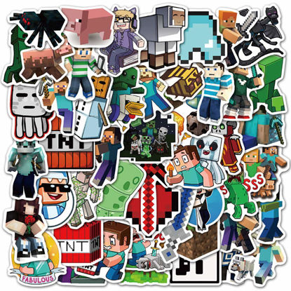 Picture of Potota Minecra_ft Stickers| 50 Pack |Vinyl Waterproof Stickers for Laptop,Bumper,Water Bottles,Computer,Phone,Hard hat,Car Stickers and Decals,(Minecra_ft-50)