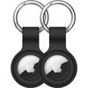 Picture of 【2 Pack】 Linsaner Compatible with AirTag Case Keychain Air Tag Case Holder Silicone AirTags Key Ring Cases Air Tags Key Chain Compatible with Apple AirTag GPS Item Finders Accessories，Black+Black