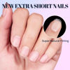 Picture of Ejiubas Extra Short Oval Nail Tips - 15 Size Full Matte Soft Gel Nail Tips, 300PCS Pre-shaped No Need Nail Files Full Cover Nail Tips for Nail Extensions