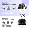 Picture of DIY Eyelash Extension,Cluster Lashes Individual False Eyelashes Extension Natural Look Reusable Glue Bonded Black Super Thin Band 48 Lash Clusters by BEYELIAN (Style 5 0.07 16mm Black Band)