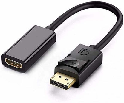 Picture of DisplayPort to HDMI Adapter, Bonzon BR Unidirectional DP to HDMI Adapter Cable Male to Female Support 1080P 3D for Display Port Enabled PC/Desktops/Laptops to Connect to HDMI Enabled Displays