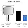 Picture of Nothers Large Wall Mount Hand Mirror with Handle, for Vanity Makeup Home Salon Travel Use (Square Black 10.3inx7.3in)