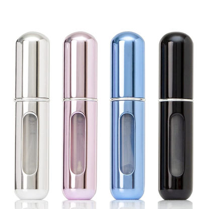 Picture of 4PCS Refillable Perfume Atomizer Bottle, Portable Travel Perfume Mini Spray Bottles, Cologne Dispenser Perfume Bottles, Portable Empty Perfume Spray Bottle for Travel, Perfume Container with Bag