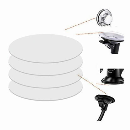 Picture of MGQFY 4 PCS 80mm (3.15") Circular Double Side Sticker Dashboard/Windshield Pad Mounting Disk for Suction Cup Car Phone Mount Holder Bracket GPS Camera and Other Suction Cup Items. (Clear)