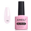 Picture of AIMEILI Soak Off U V LED Milky Pink Gel Nail Polish - Gardenia Jasminoides Ellis (118) 10ml