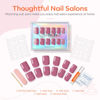 Picture of Modelones 30Pcs Press On Nails Short, 15 Sizes Square Full Cover Fake Nails with Nail Tools Includes Nail Glue, Reusable Solid Color Nail Tips for Nail Art Kit, Petal Pink